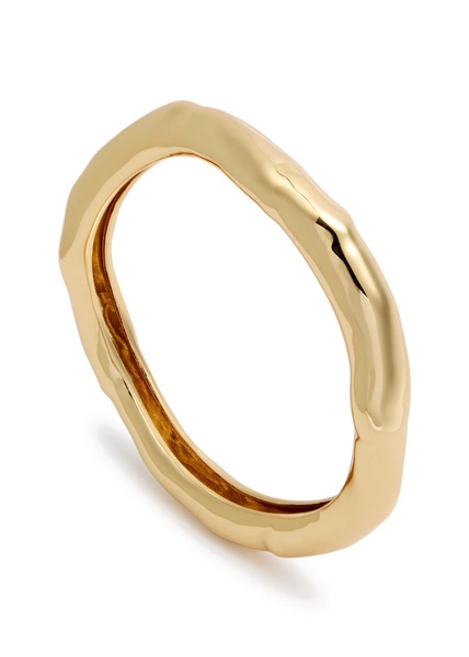 Small molten 14kt gold-plated bangle 