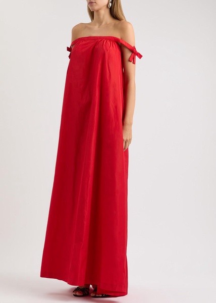 Brigitte off-the-shoulder taffeta maxi dress 