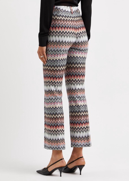 Zigzag cotton-blend trousers 