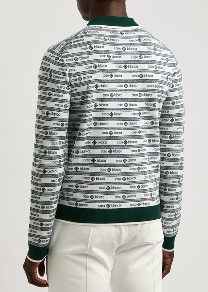 Logo-monogrammed wool-blend polo jumper 