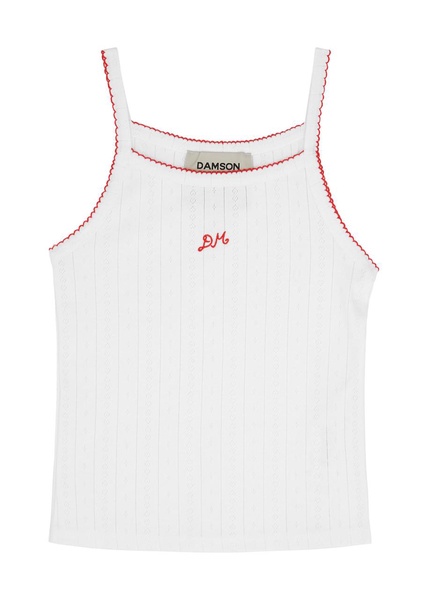 Logo-embroidered cotton tank 