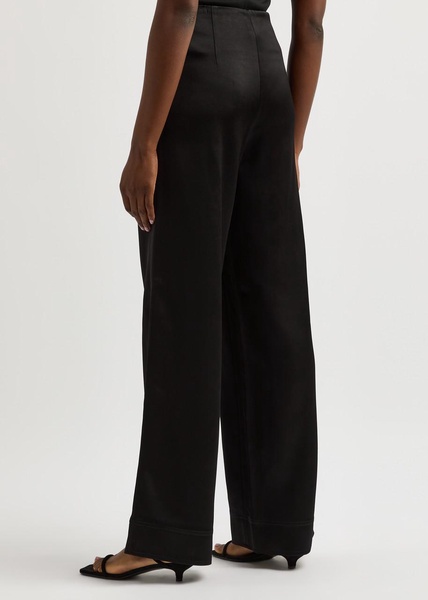 Straight-leg satin trousers