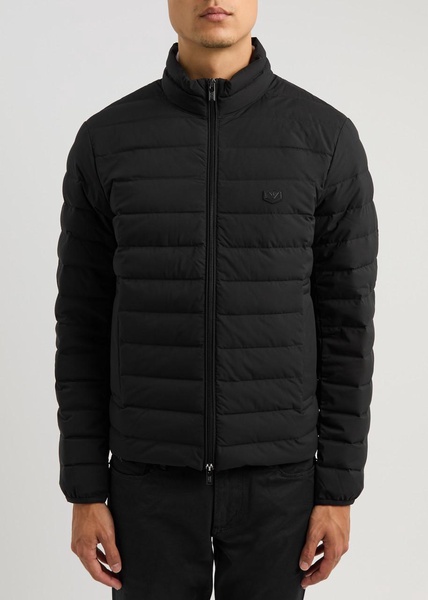 Logo quilted shell jacket