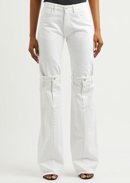 Open-knee straight-leg jeans 