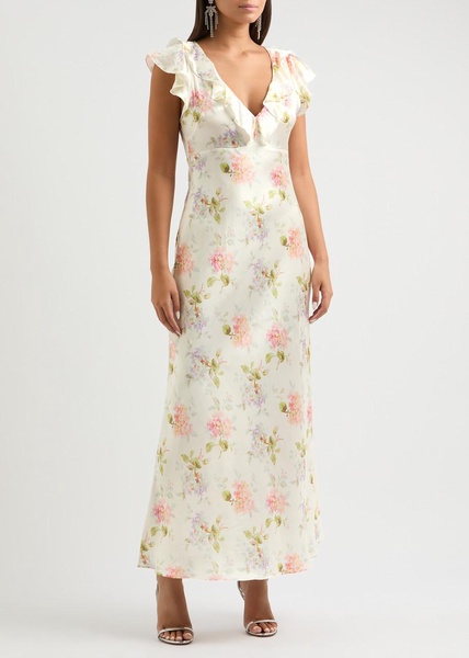 Kingley floral-print silk-satin maxi dress 