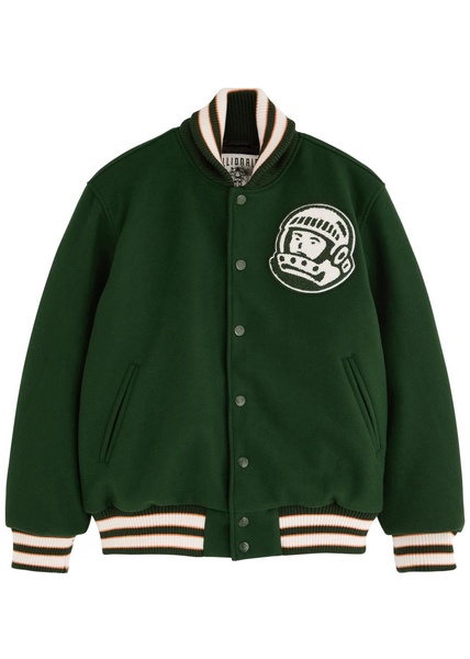 Logo-appliquéd padded felt varsity jacket