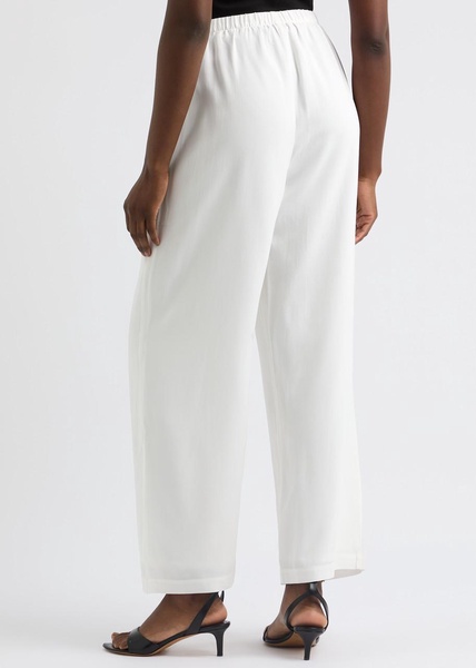 Straight-leg silk-georgette trousers