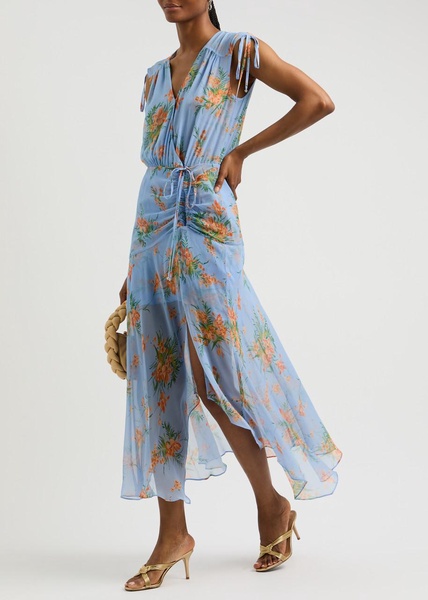 Dovima floral-print silk-chiffon midi dress 