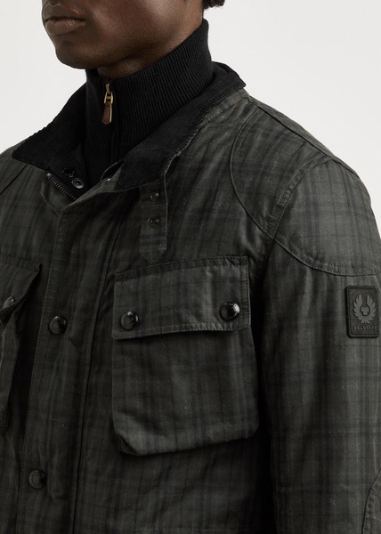 Trialmaster checked waxed cotton jacket 