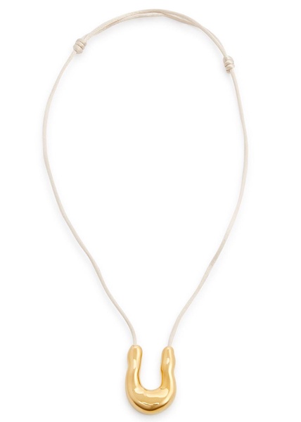 Wishbone satin-cord necklace 