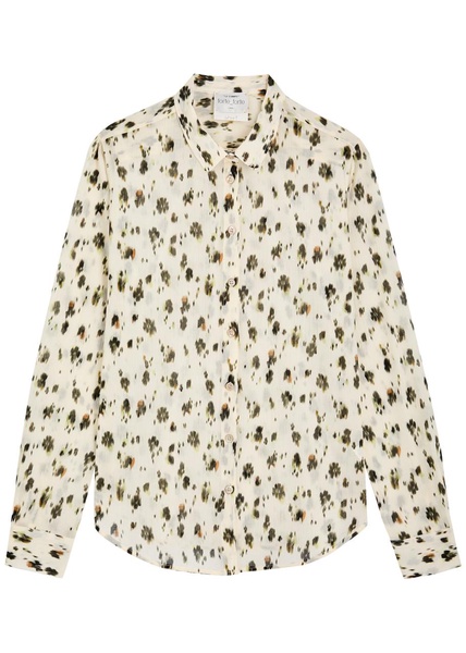 Printed cotton-blend voile shirt 