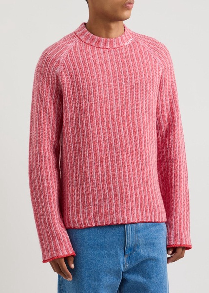 Striped wool and cashmere-blend jumper 