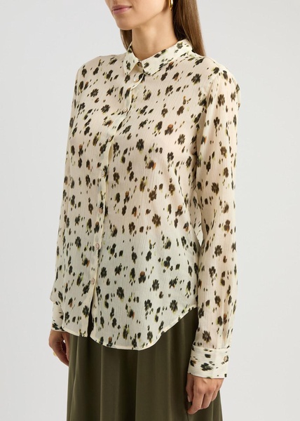 Printed cotton-blend voile shirt 