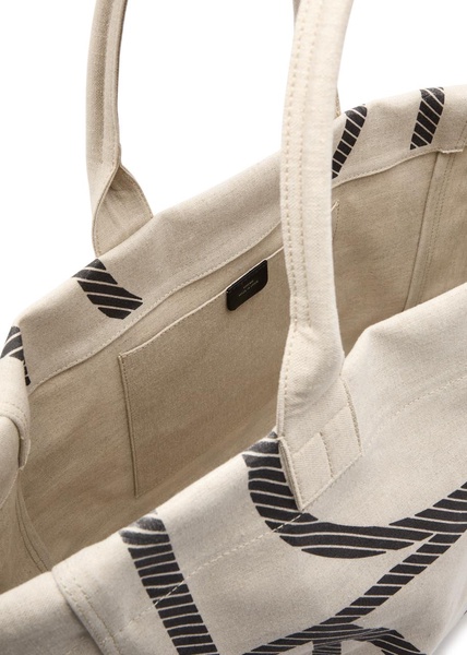 Logo-monogrammed canvas tote 