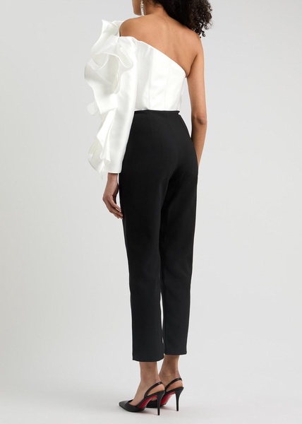 Hana ruffled satin and crepe jumpsuit