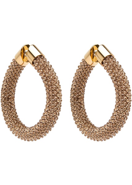 Tube crystal-embellished hoop earrings 