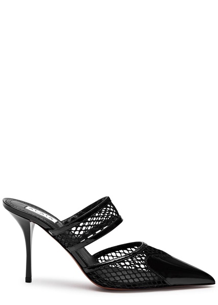 La Coeur 90 mesh and patent leather mules 