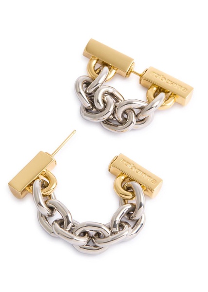 Chain two-tone drop earrings 