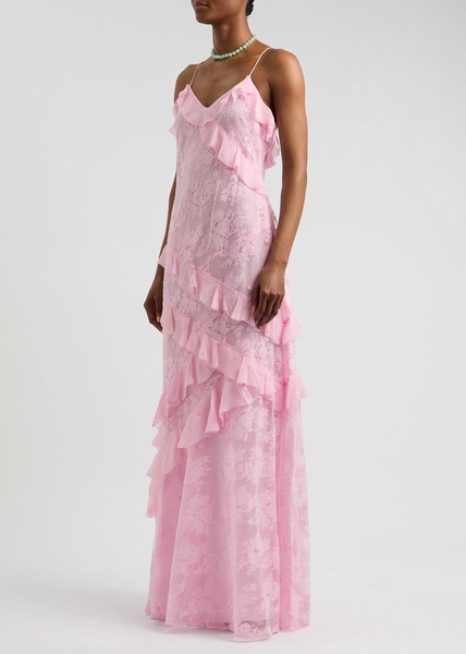 Rialto ruffle-trimmed lace maxi dress