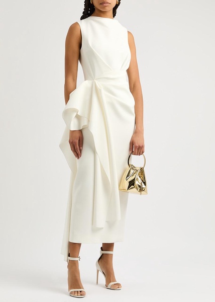 Calatrava draped ruffled midi dress