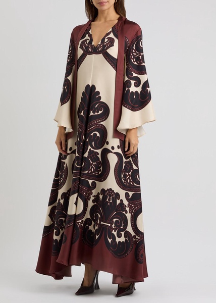 Magnifico printed silk-satin maxi dress