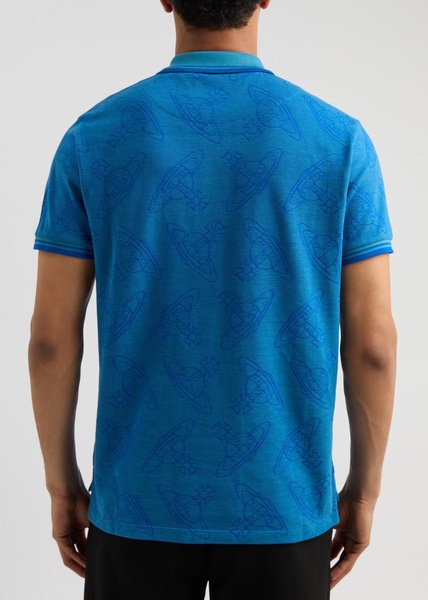 Orb-jacquard cotton polo shirt