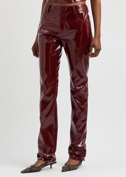 Patent faux leather trousers 