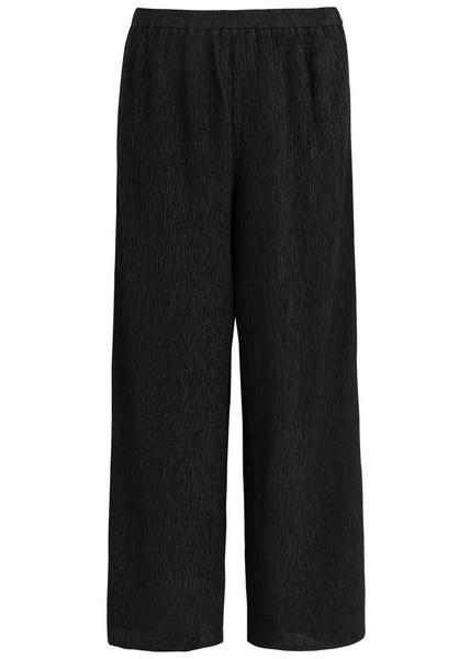 Wide-leg pleated trousers