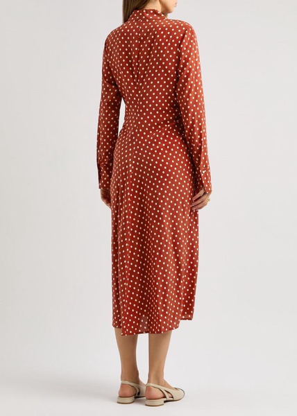 Lex polka-dot stretch-silk shirt dress