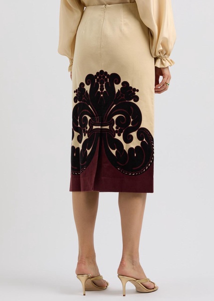 Corsini printed velvet midi skirt