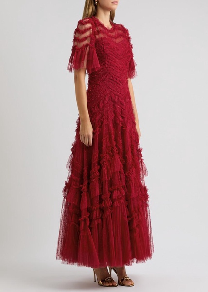 Elia ruffled tulle gown