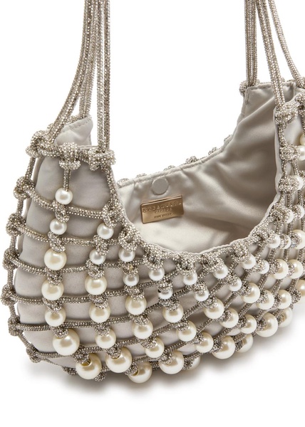 Ostrica Nodi crystal-embellished satin shoulder bag