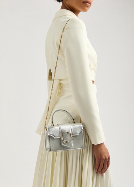 Audrey mini metallic leather top handle bag 