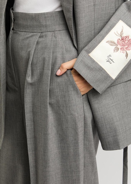 Wide-leg wool trousers