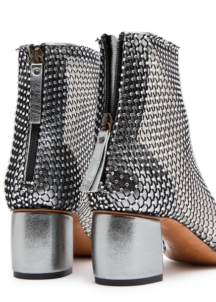 65 crystal-embellished mesh ankle boots 