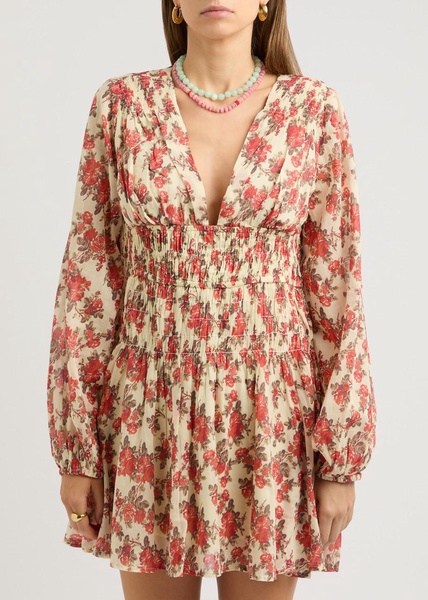 Keep You floral-print cotton mini dress 