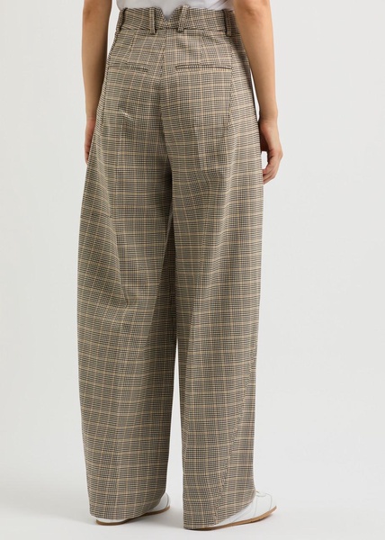 Houndstooth wool-blend trousers