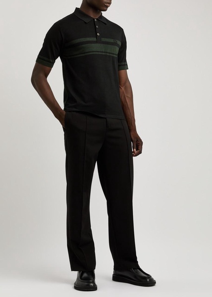 Dawn striped-intarsia wool polo shirt 