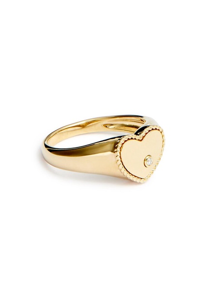 Baby Chevaliere Coeur 9kt gold pinky ring