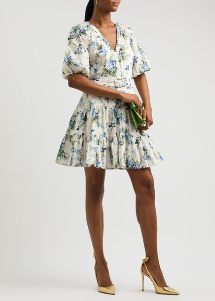 Dewey floral-print cotton mini dress 