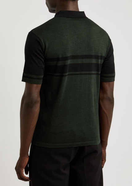 Dawn striped-intarsia wool polo shirt 