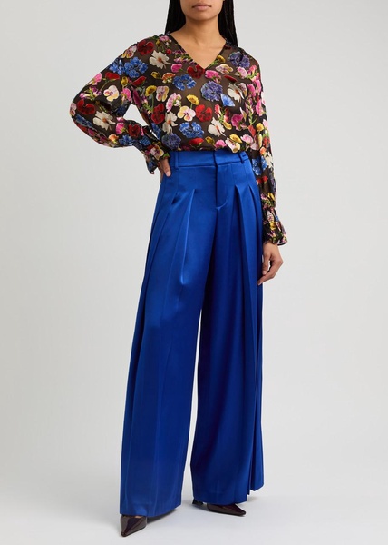 Onica floral-devoré chiffon blouse