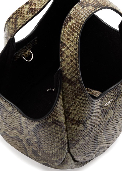 Swipe mini python-effect leather bucket bag 