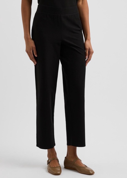 Cropped straight-leg trousers 