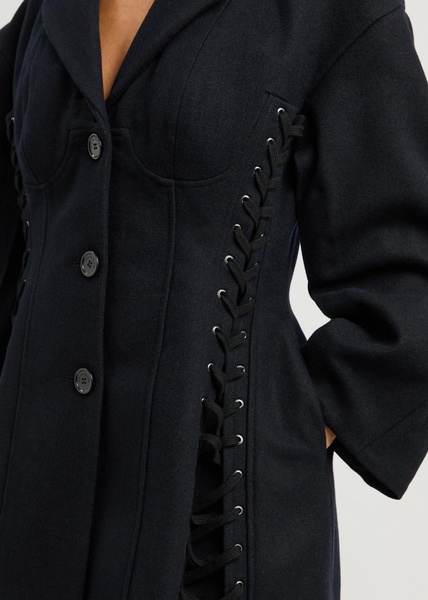 Lace-up wool-blend jacket