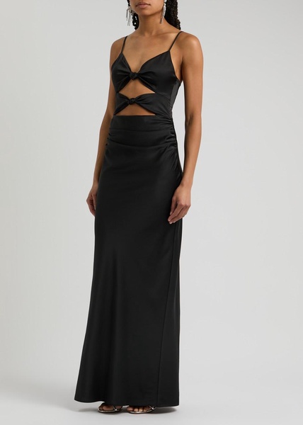 Mari Lou cut-out satin maxi dress