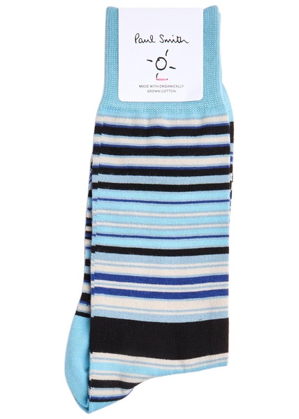 Striped cotton-blend socks