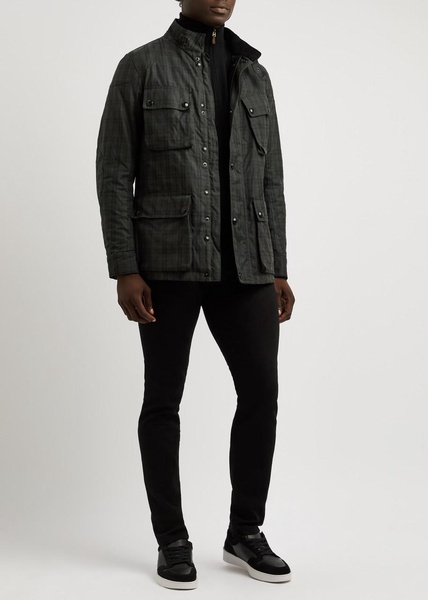 Trialmaster checked waxed cotton jacket 