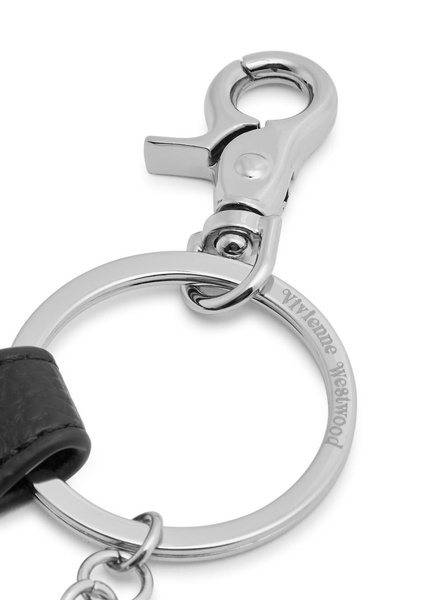 Logo heart silver-plated keyring 