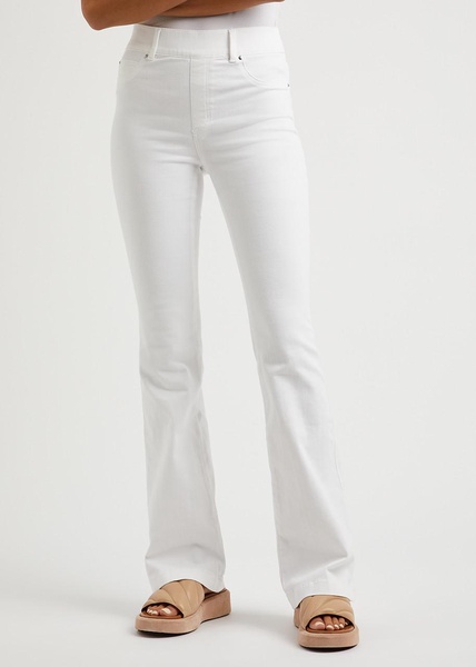 White flared jeans